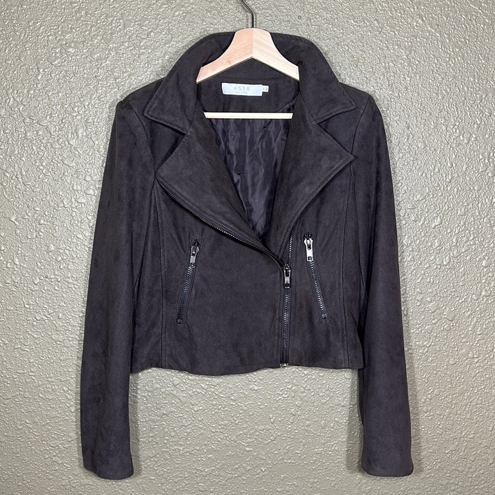 ASTR Women’s Faux Suede Moto Jacket